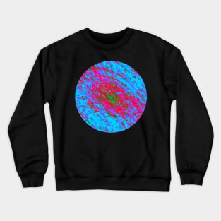 Abstract Fractal Wave Spiral Galaxy Rose Red Purple Blue marbled Pattern Swirl Natural Flow Crewneck Sweatshirt